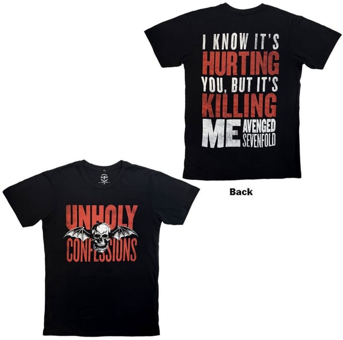 Avenged Sevenfold - Unholy Confessions Heren Tshirt - M - Zwart