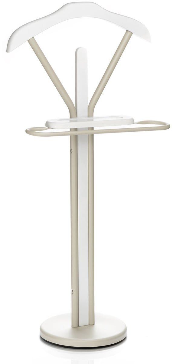 Kledingrek FABIO met broekenhanger en opbergplank – beige/wit