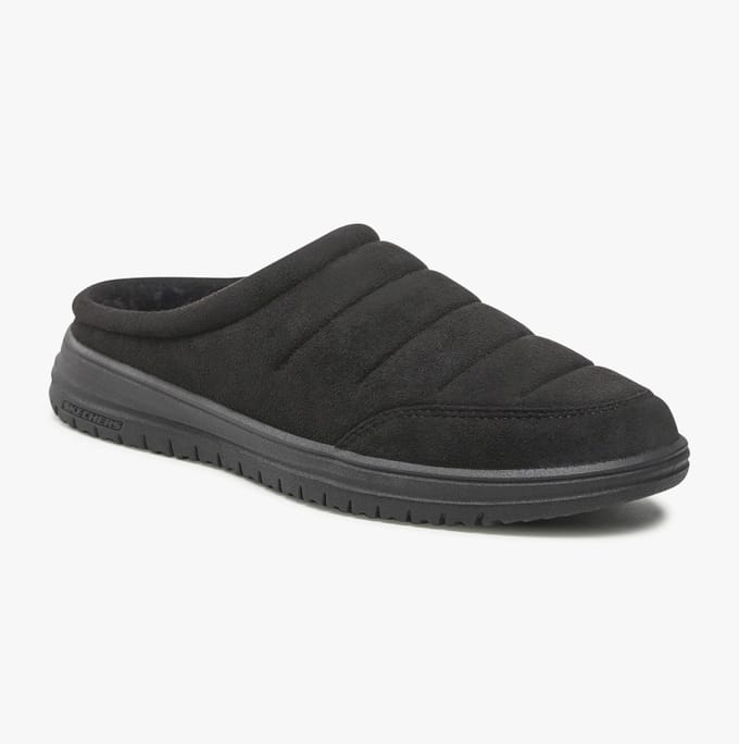 Skechers Relaxed Fit: Murette Garvanza Heren Muiltjes Van Microvezel In Het Zwart