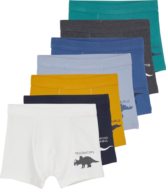 Vertbaudet Set van 7 stretchboxers voor jongens Dino's