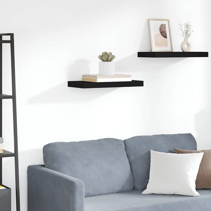 vidaXL - Wandschap - zwevend - 50x23,5x3,8 - cm - MDF - zwart