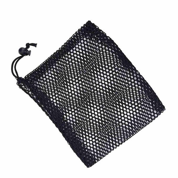 Pochette à cordon en nylon noir pour balles de golf (M) Small gray