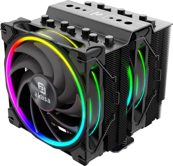 Akasa SOHO H7, Premium Dual Tower 7-Heatpipe CPU Cooler with Addressable RGB