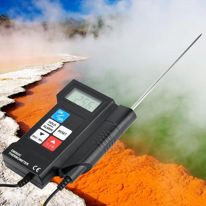 EM502C Professionele Digitale Elektronische Thermometer Voedselthermometer Met Sonde wit