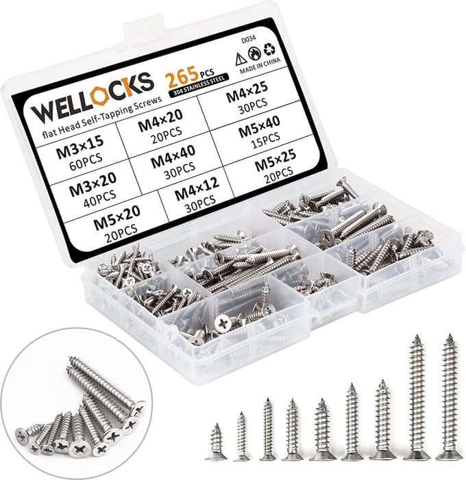 schroeven - zelftappende schroeven-assortimentset 265pcs
