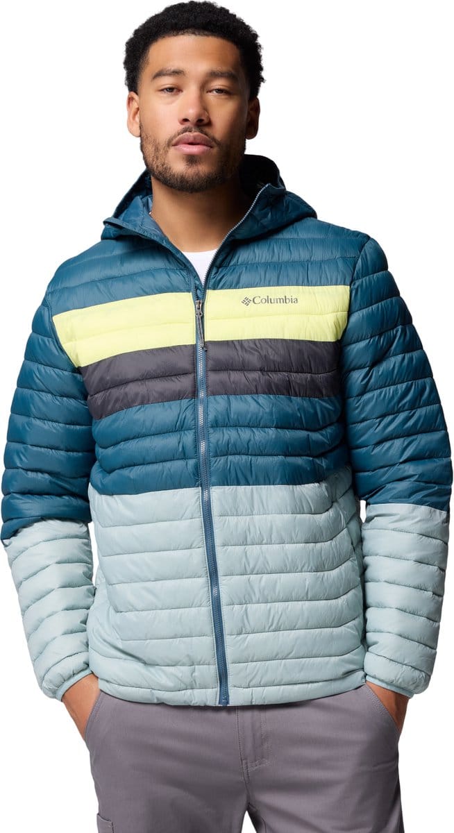 Columbia Powder Pass Hooded Jacket, Mannen, Blauw, Jasje, maat: L