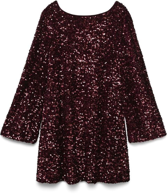 VERO MODA - VMLAILA LS SEQUIN BOW DRESS EXP - Dames - Mini jurken