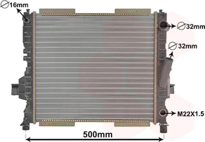 Van Wezel - RADIATOR VOOR RENAULT TWINGO 1993-1998 7701038688