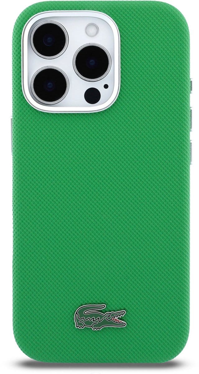 Lacoste Back Cover Case - iPhone 16 Pro Max - Estragon Green - MagSafe-compatibel - Metalen Randen