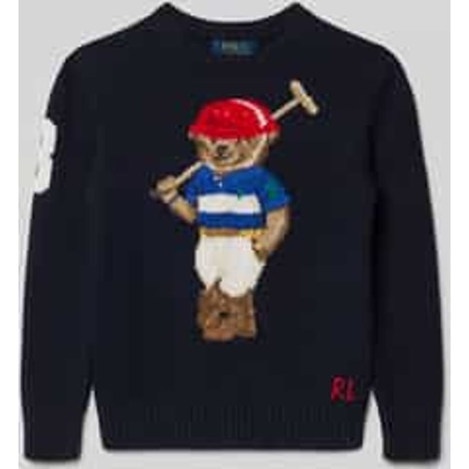 Gebreide pullover met motief en ronde hals