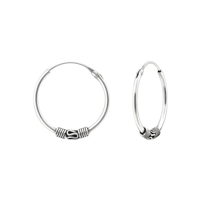 Amanto Oorbellen Bruwe - 925 Zilver Geoxideerd - Bali - 1,2x20mm