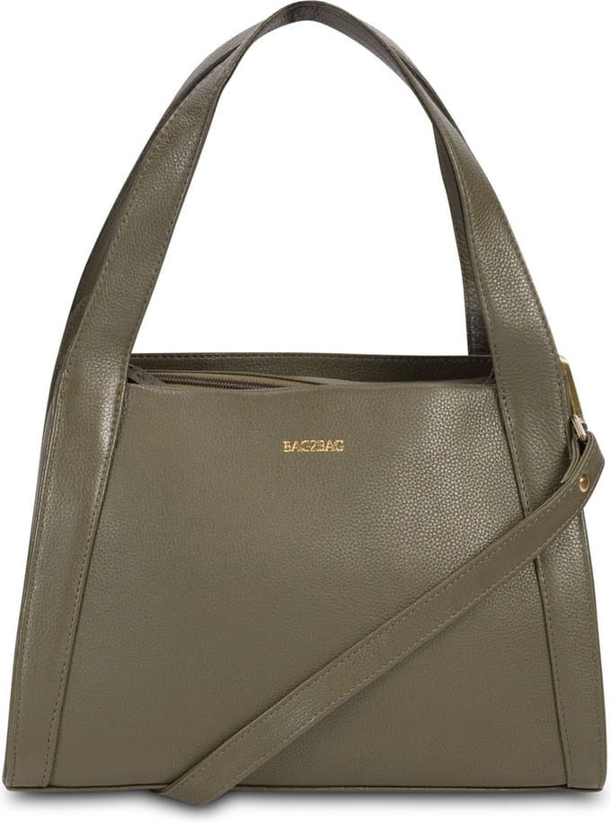 Bag2Bag Grote Mooie Leren Handtas - Schoudertas Dames LCEF0198 Olijfgroen