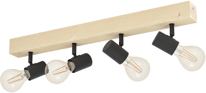EGLO Townshend 3 Opbouwspot - E27 - 63 cm - Bruin/Zwart