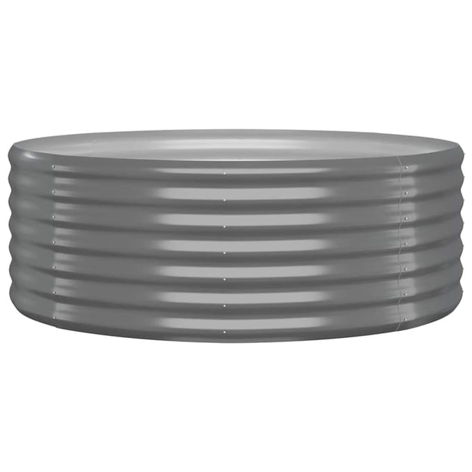 vidaXL - Plantenbak - 100x100x36 - cm - gegalvaniseerd - staal - grijs