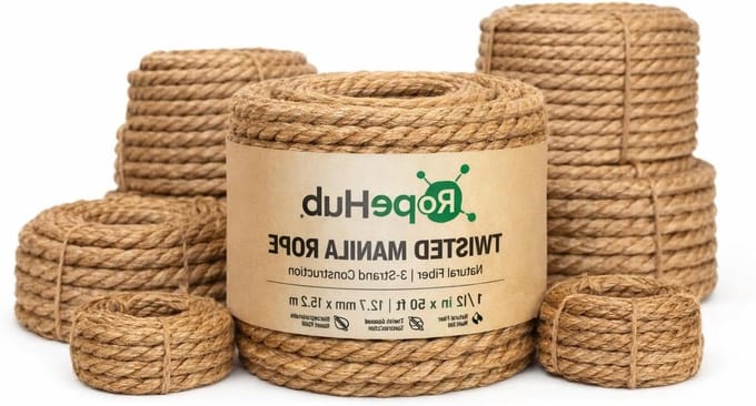 Gedraaid Touw - Natuurlijk Manila - Buiten Projecten - Weerbestendig Behandeld - 5/8" x 25ft - Natuurlijk