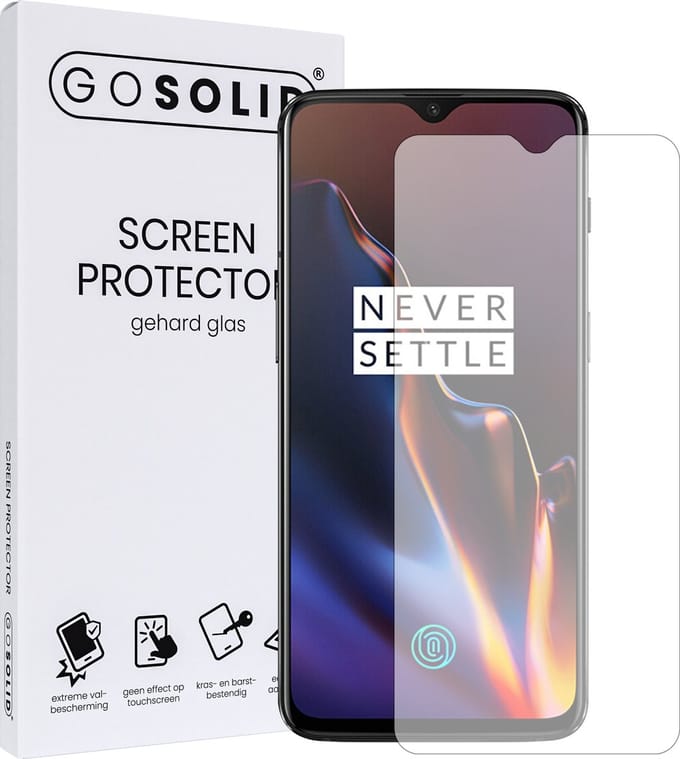 GO SOLID! ® Screenprotector geschikt voor Oneplus 6T - gehard glas