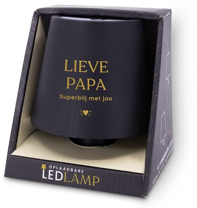 Oplaadbare Led Tafellamp - fleslamp - met tekst - Papa
