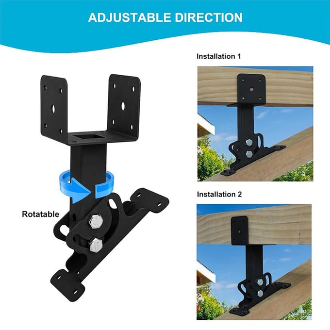 Dakverhoger Beugelset Verstelbare Pergola's Ondersteuning Heavy Duty Dakverhoger Balk Montagebeugel 312 zwart