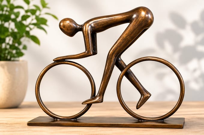 WIELRENNER / BRONZEN BEELD