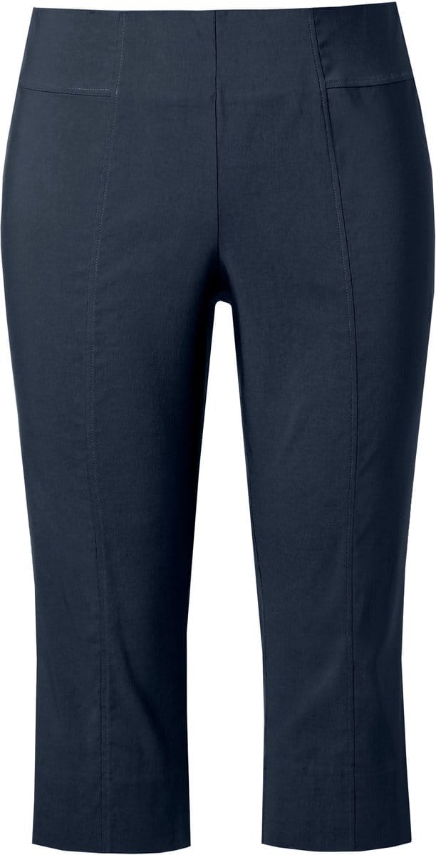 Ulla Popken - Dames - Bengaline capri zeer elastisch kreukvrij - Marine - Maat 52