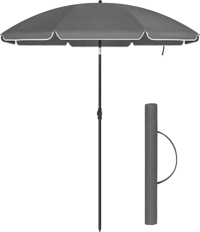 Hoppa! - Parasol - Grijze PA-Gecoate Polyester Luifel - 1,8 m Boog Diameter