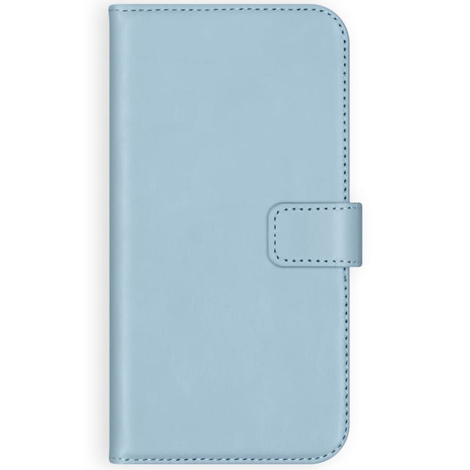 Selencia Hoesje - Geschikt voor Apple iPhone 11 - Echt Lederen Bookcase - Air Blue