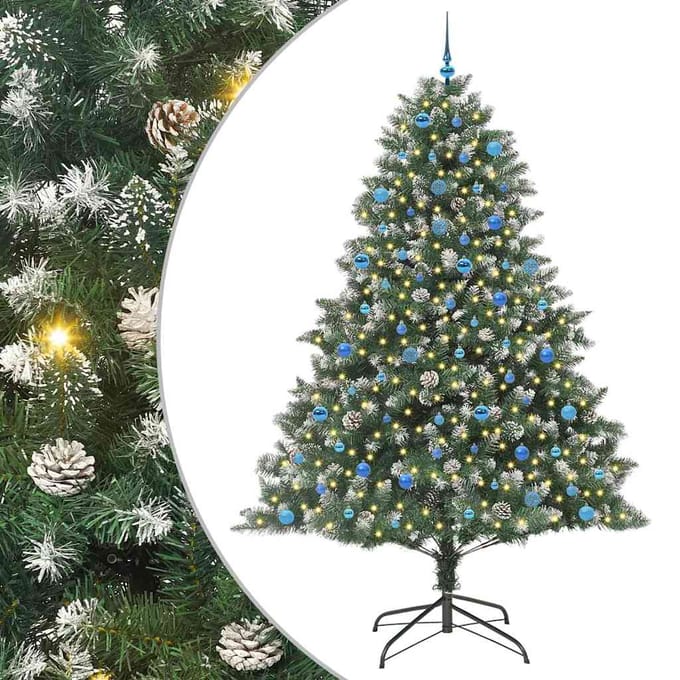 vidaXL - Kunstkerstboom - Groen - 240 - cm - PVC - en - Plastic - en - Staal
