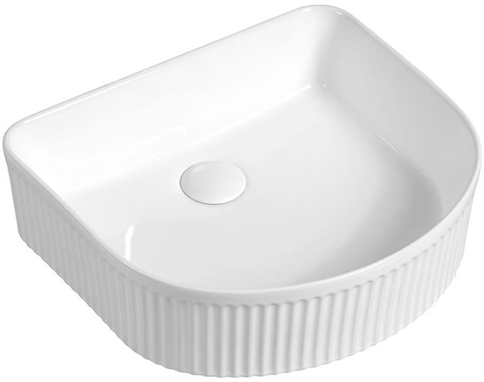 Mexen Grovo opbouwwastafel geribbeld 41 x 36 cm, wit - 22304200