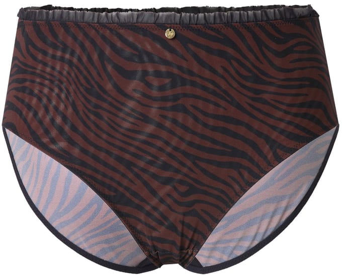 TruYou - Dames - TruYou midislip dierenprint microvezel - Chocolade - Maat 54+