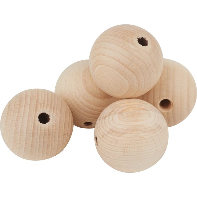 VBS Houten kogels doorboord "Ø 50 mm" - 5 stuks