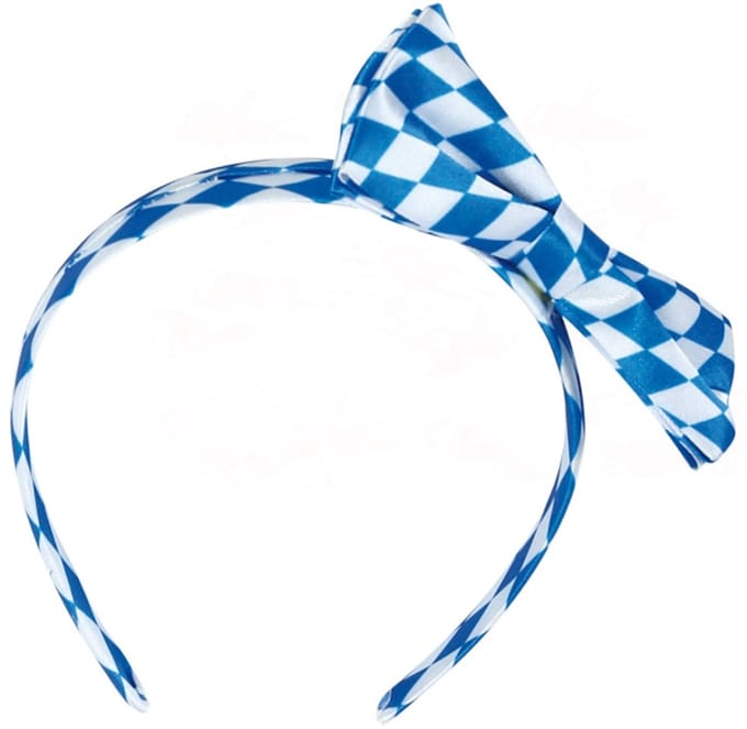 Oktoberfest diadeem met strik - Blauw-wit - bierfeest