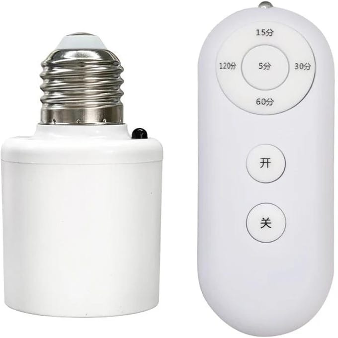 Nieuwe E27 Led Lampvoet met Draadloze Afstandsbediening Slimme Timer AC85-265V Lampfitting Socket Adapter Converter Instelbaar 2PCS ucla gouden kleur