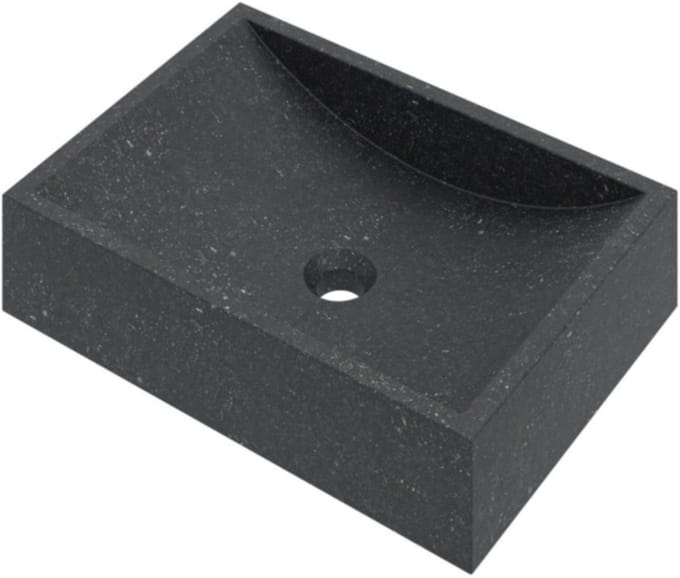Basic Line Opbouw Waskom - 50x35x12 cm - Rechthoek - Hardsteen