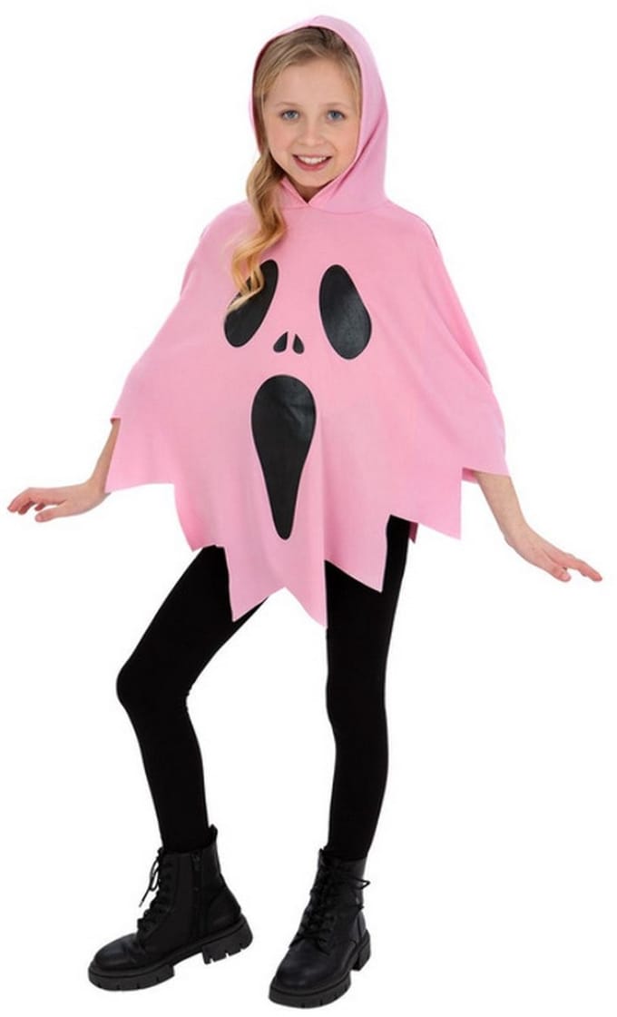 Roze Scream Poncho Kind Meisje