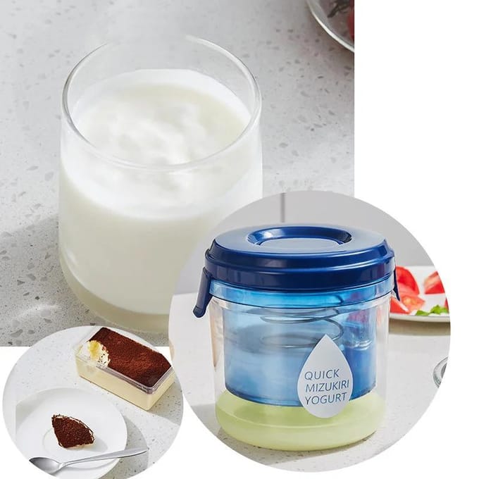 Passoire à yaourt Séparateur de petit-lait réutilisable Multiusage Yaourt grec maison à l'ancienne Lait de soja Fromage Jus Passoire drainant l'humidité blue
