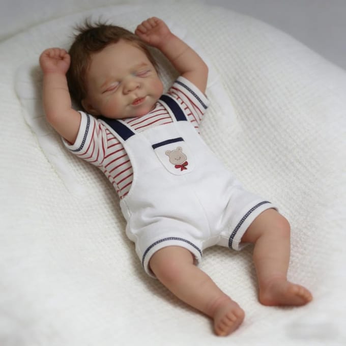 Levensechte Babypop - Reborn Pop Pasgeboren - Kind Ontwikkeling - Volledig Vinyl Anatomisch Correct - 457 cm - Wit