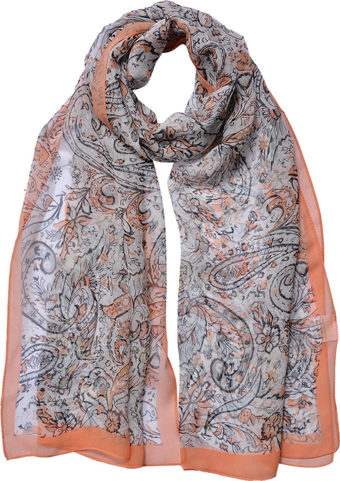 Juleeze Sjaal Dames Print 50x160 cm Oranje Synthetisch