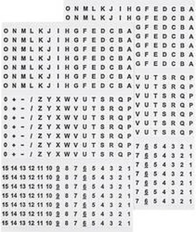 TRU COMPONENTS 1565168 Bedrukte plakmarkering Opdruk A - Z, +, -, 0 - 15 606616
