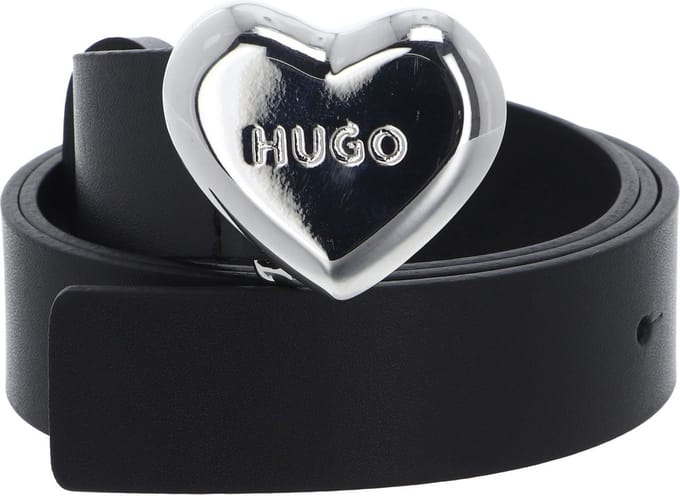 HUGO Leren Riem Serce Sz30 Leather Belt W75 Black Zwart
