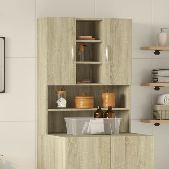 vidaXL - Wasmachinekast - 70,5x24x90 - cm - sonoma - eikenkleurig