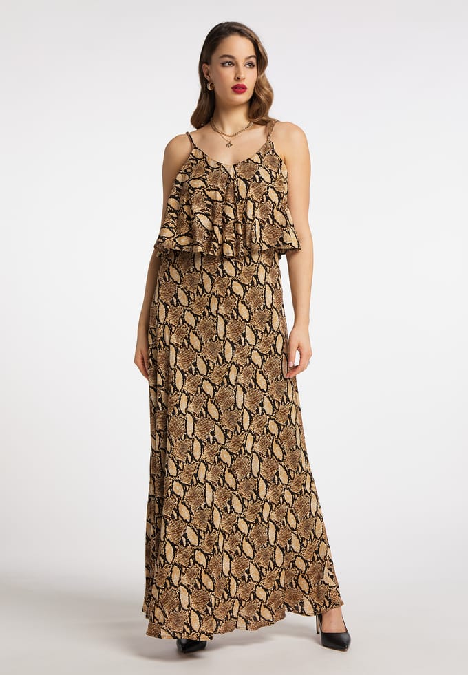 faina Maxi-jurk met slangenprint nelice
