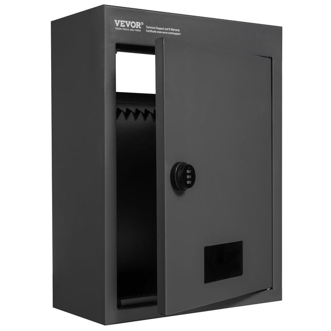 Boîte à lettres à travers le mur 12,5x6,3x16,9  avec serrure à code Noir