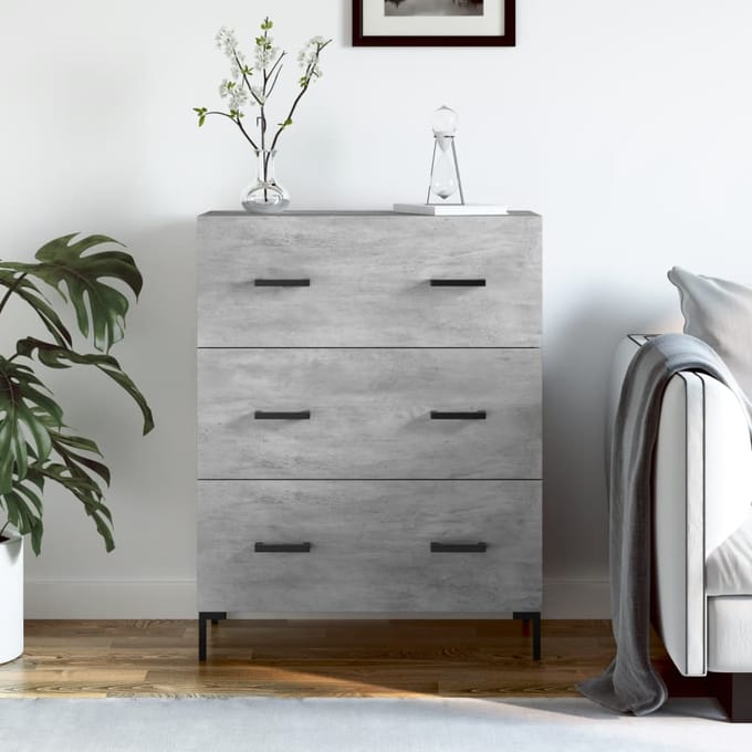 vidaXL - Dressoir - 69,5x34x90 - cm - bewerkt - hout - betongrijs