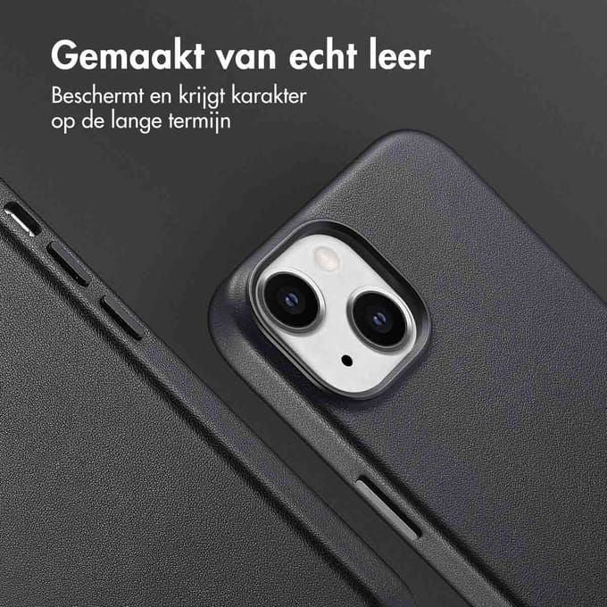 Accezz Hoesje - Geschikt voor iPhone 14 - geschikt voor MagSafe Leather Backcover - Black