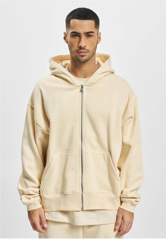DEF - Basic Regular Fit Vest met capuchon - L - Beige
