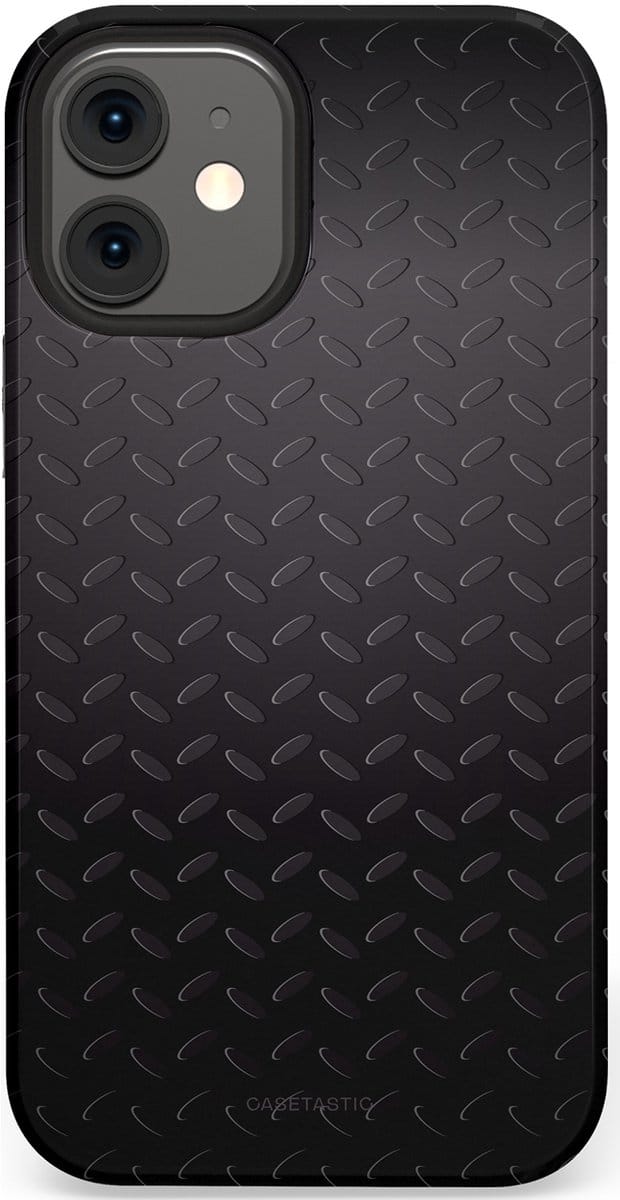 Casetastic hoesje geschikt voor Apple iPhone 12 Mini - Dubbellaagse bescherming - Geometaal - Fashion Case - Zwart