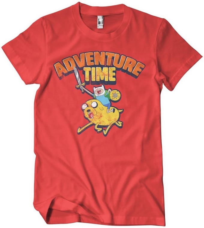 Adventure Time Gewassen T-shirt, rood