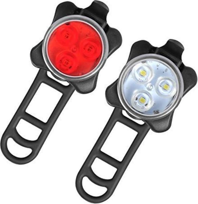 New Age Devi - Oplaadbare LED fietsverlichtingset - Koplamp en achterlicht - Twee USB kabels inbegrepen
