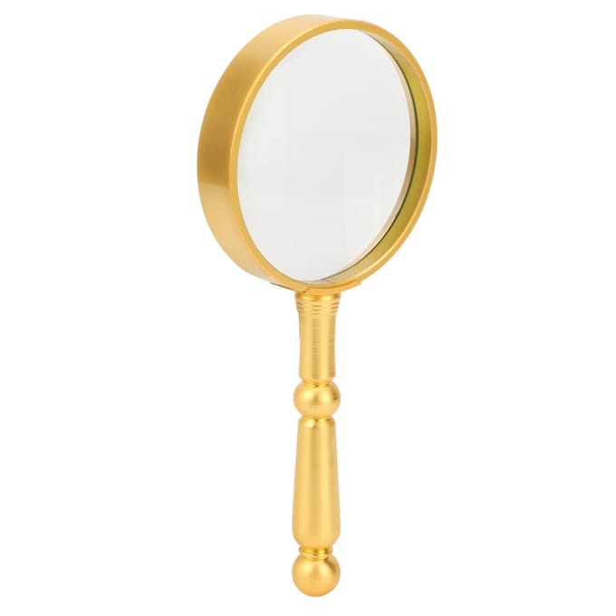 Vergrootglas Klassiek Goud Ergonomisch Handheld 6x Optisch Volledig Metaal 75mm Leesvergrootglas