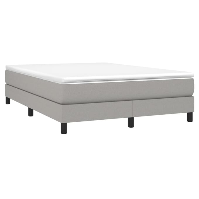 vidaXL - Boxspring - met - matras - stof - lichtgrijs - 160x200 - cm